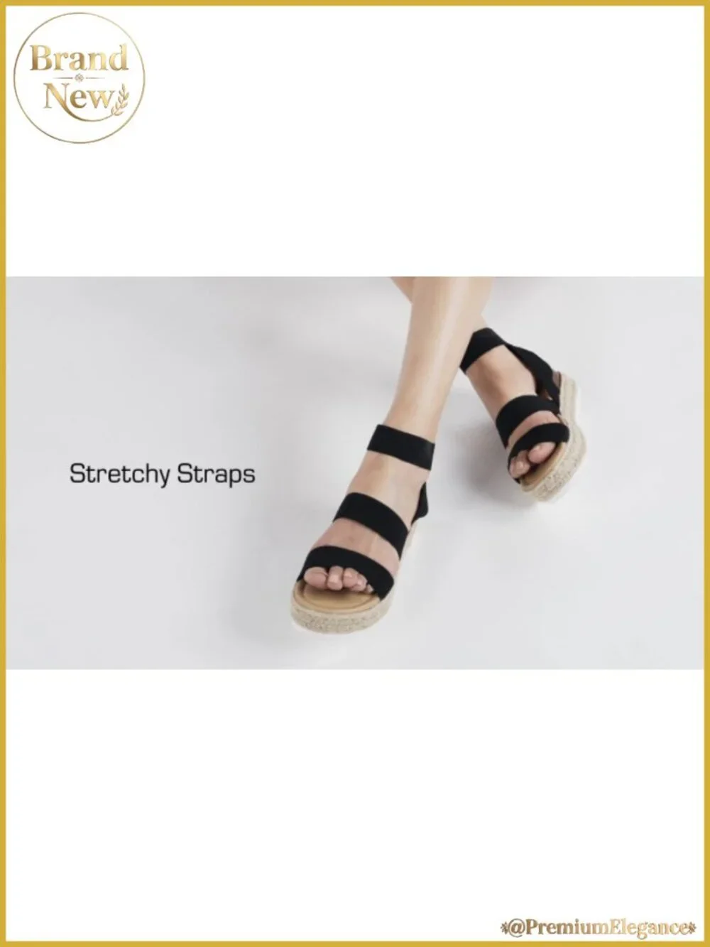 Strappy Espadrille Platform Wedge Sandals Vegan Leather Insole